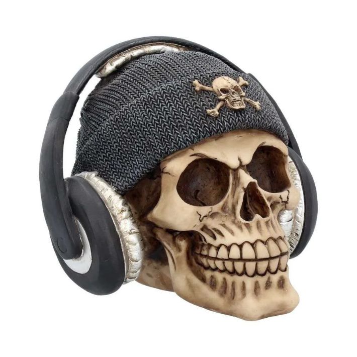 #348N Dead Beat Headphones Skull 17cm