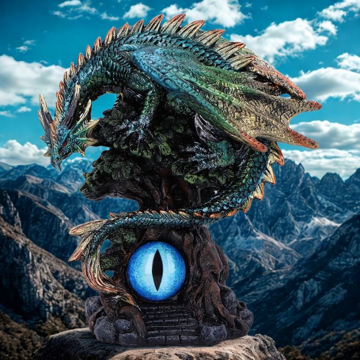 #363N Forest Seer Green Dragon Eye Figurine