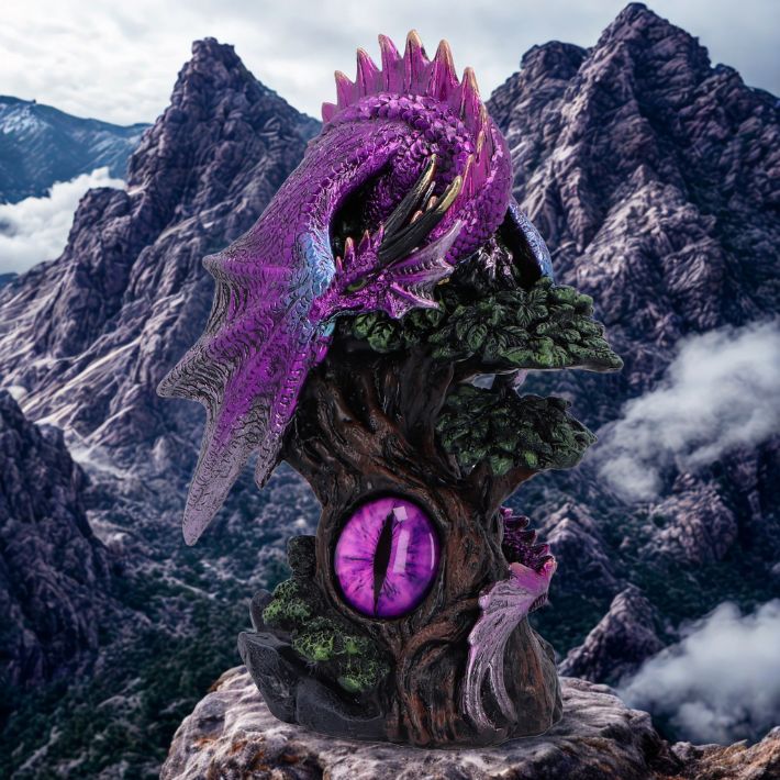 #364N Draconic Seer Purple Dragon Eye Figurine