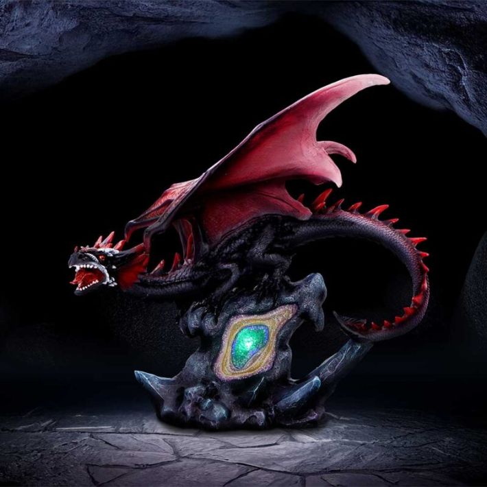 #391N Leroux Large Dragon Figurine with LED Light Up Base
