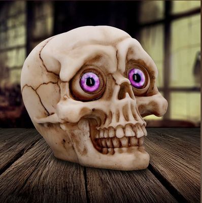 #399N Eyes Wide Open (Pink) Decorative Resin Skull