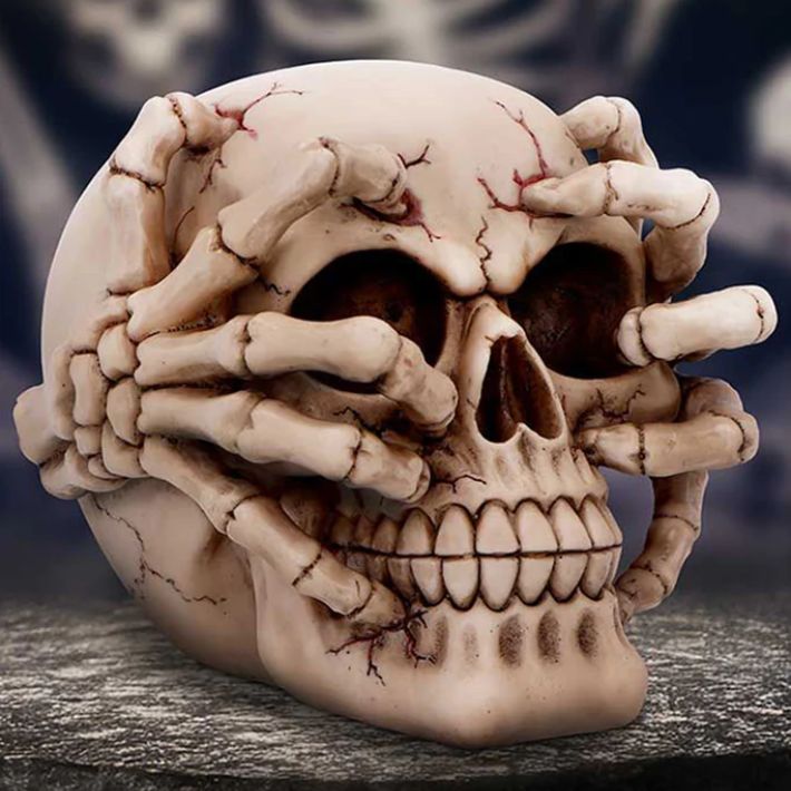 #402N Cracked Decorative Resin Skull