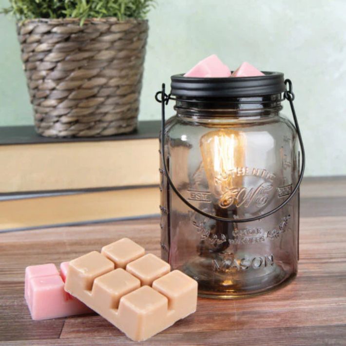 Fragrance Warmer Gift Set - Smokey Glass Mason Jar