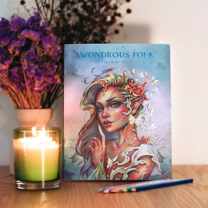 Wondrous Folk Coloring Book