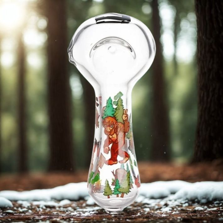 Grumpy Bigfoot Glass Spoon Pipe - 4.5"