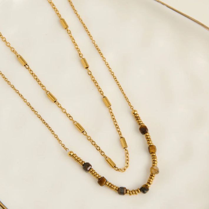 Narelle Necklace Double Tigers Eye