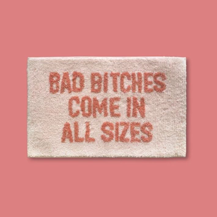 Classy Cards Bath Mat, Design: Bad Bitches
