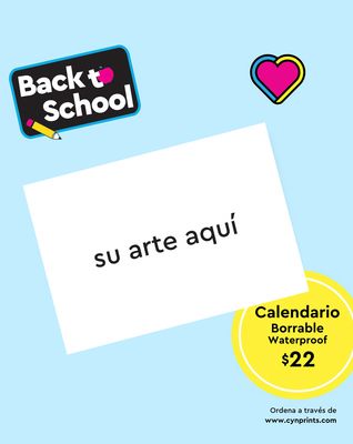 Calendario Borrable cliente envia arte listo