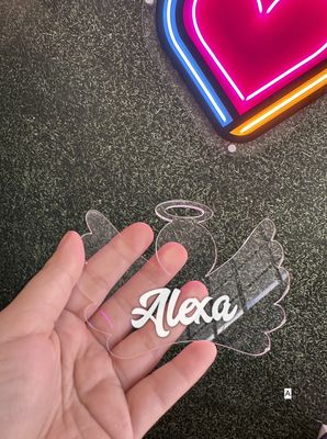 Ornamentos Acrílico clear con nombre 