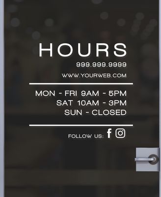STICKER DECAL HORARIO