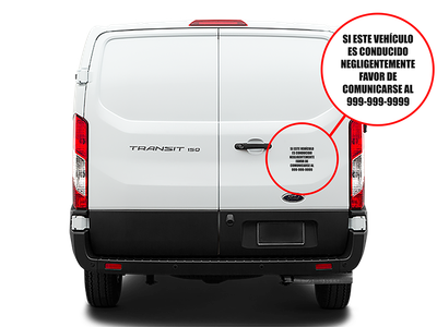 DECAL Si este vehiculo es Conducido Negligentemente