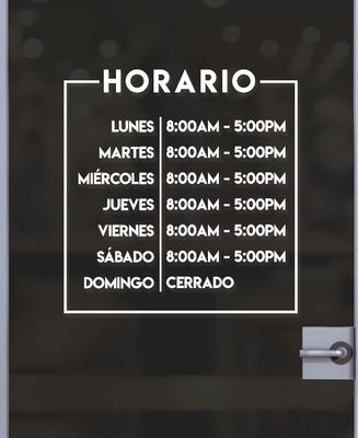 STICKER DECAL HORARIO