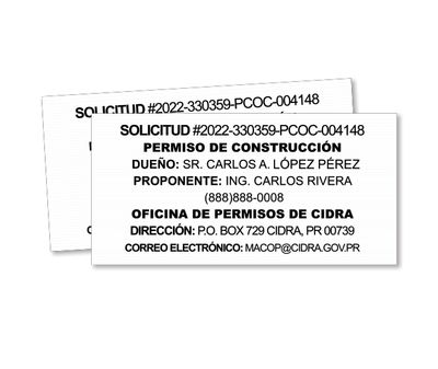 Rotulo de permiso de obra / construcción