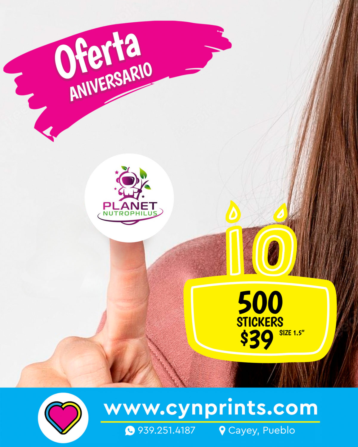 STICKERS 1.5” FONDO BLANCO