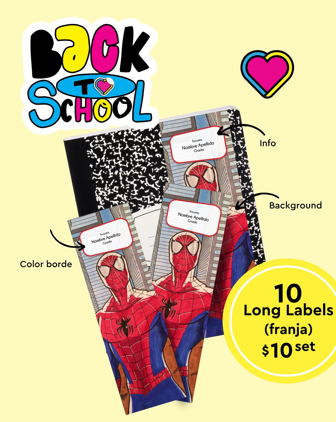 Long labels (franja)