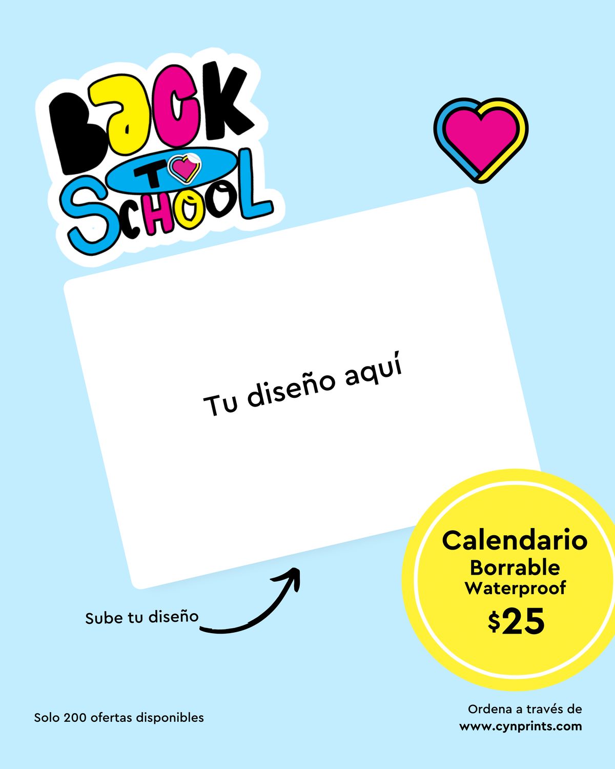 Calendario Borrable cliente envia arte listo