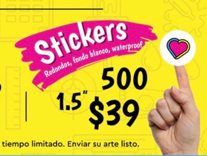 STICKERS 1.5” FONDO BLANCO