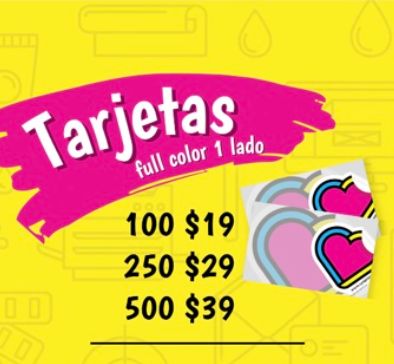 Tarjetas full color - 1 lado
