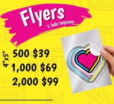 Flyers 4 x 5 pulgadas - 1 lado