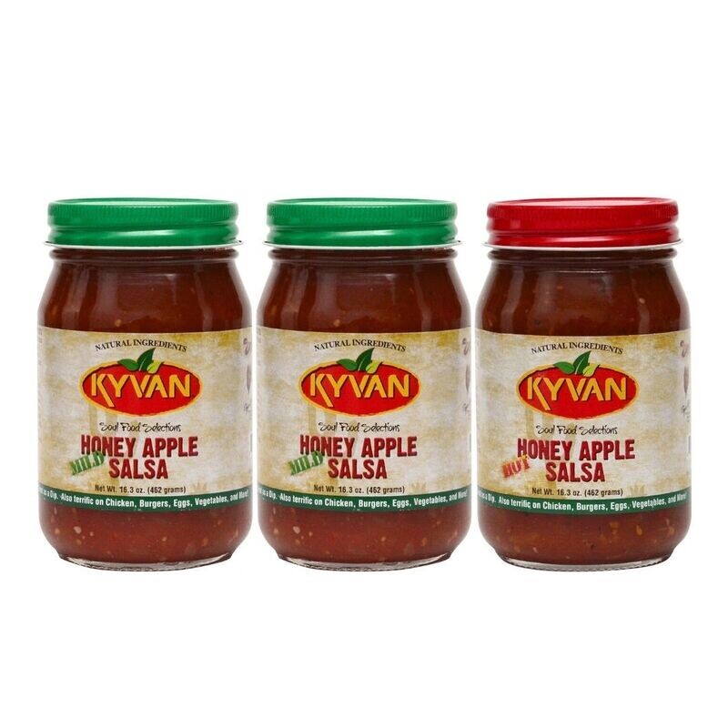 KYVAN Hot & Mild Honey Apple Salsa - 3 Pack