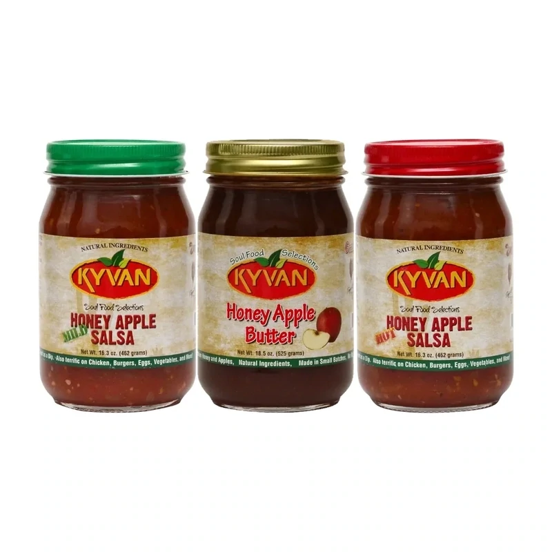KYVAN Hot & Mild Salsa & Apple Butter - Variety 3 Pack