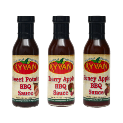 KYVAN Gourmet BBQ Sauce Variety 3 Pack