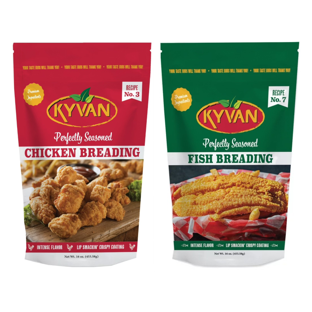 KYVAN Perfectly Seasoned Chicken & Fish Breading, 2 Pack