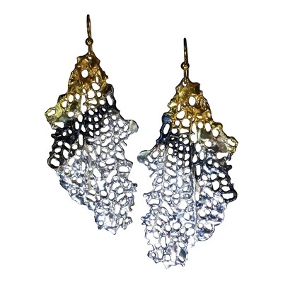 Large Sterling Silver Sea fan Earrings