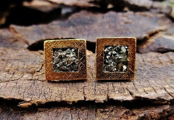 Small Gold Crush Stud Earrings