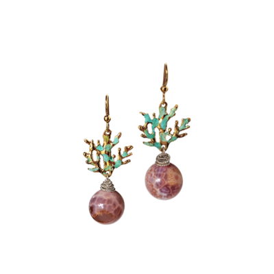 Coral Branches GB Drop Earrings