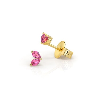 Solid Gold and Pink Sapphire Babylyn Stud Earrings
