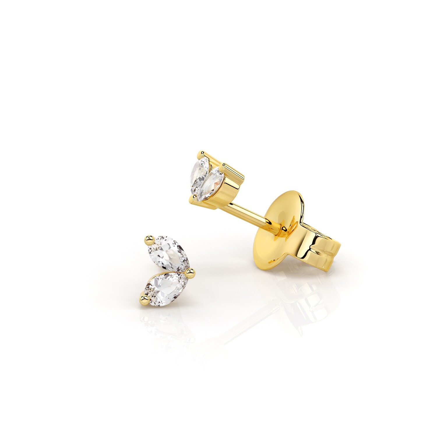 Solid Gold and Sapphire Babylyn Stud Earrings