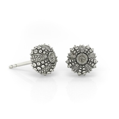 Urchin Stud Earrings (Antique Silver)