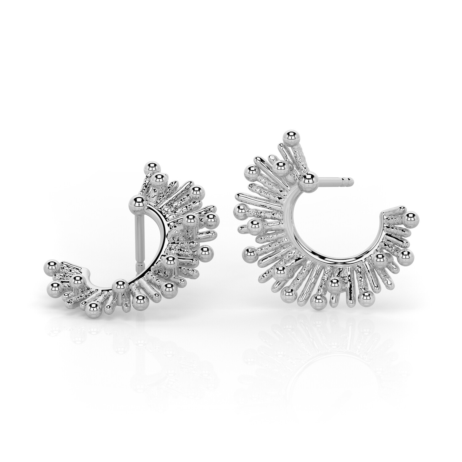 Petite Sunburst Hugging Hoop Earrings