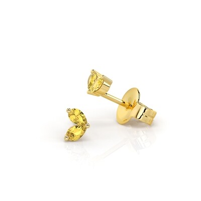 Solid Gold and Yellow Sapphire Babylyn Stud Earrings