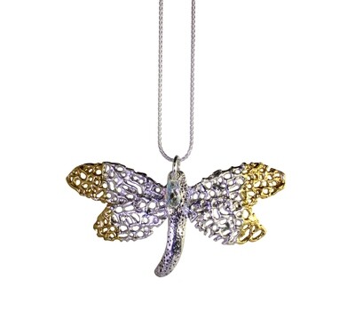 Seafan Dragonfly Convertible Pendant Necklace