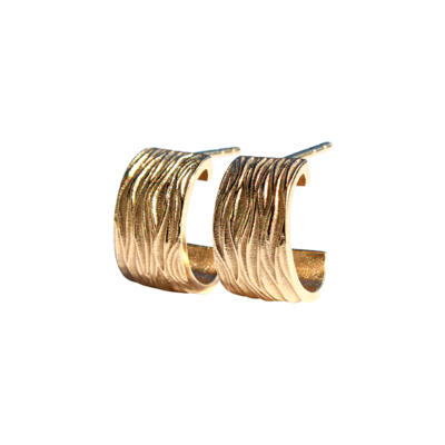 Solid Gold Sand dune Huggie Hoop Earrings