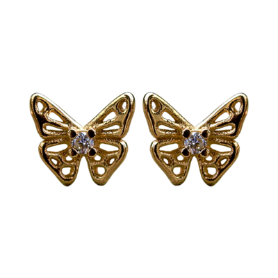Solid Gold Baby Diamond Skipper Butterfly Studs
