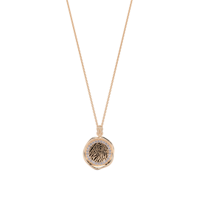 Forever-with-You Petite Rose Gold Diamond Gold Seal Necklace