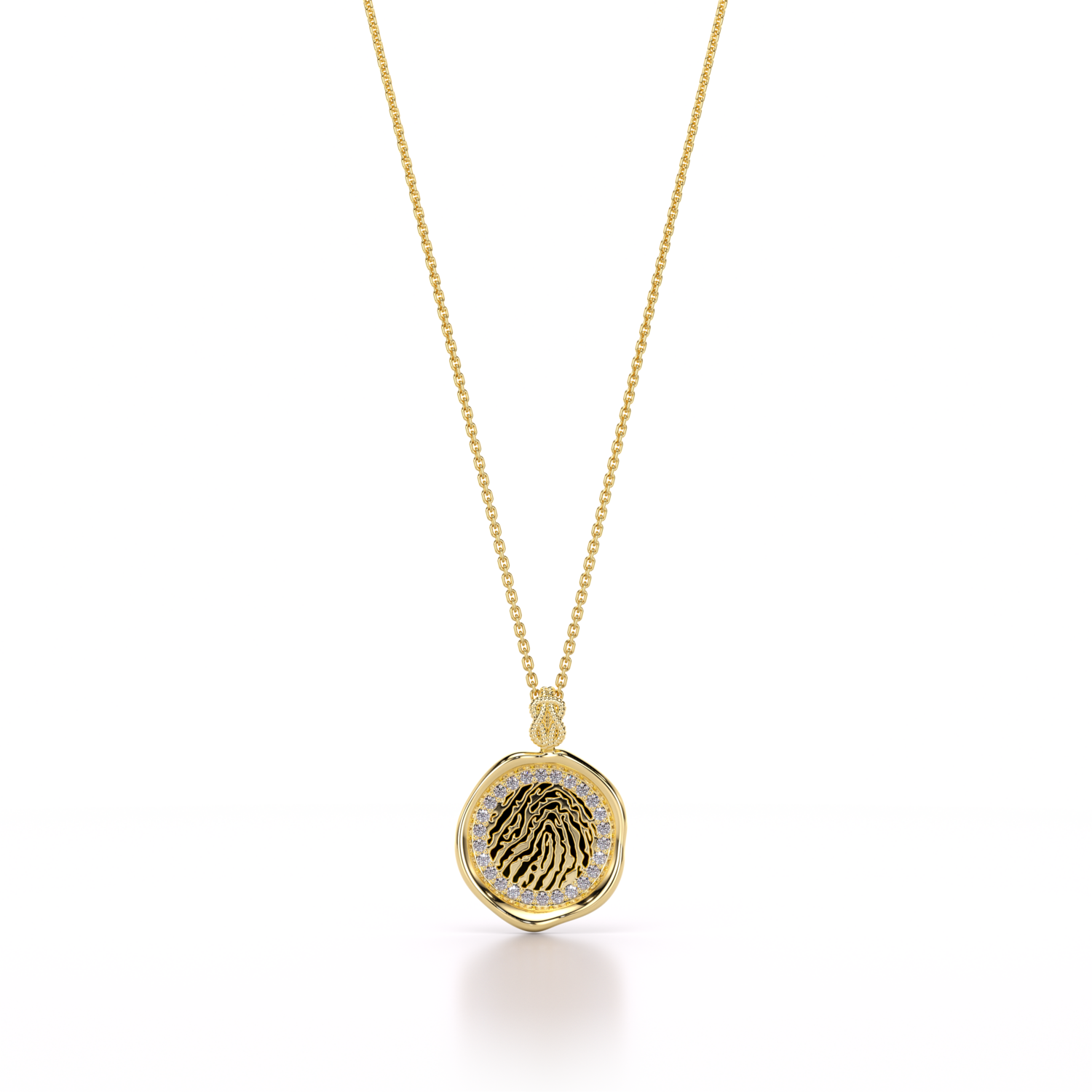 Forever-with-You Petite Diamond Gold Seal Necklace