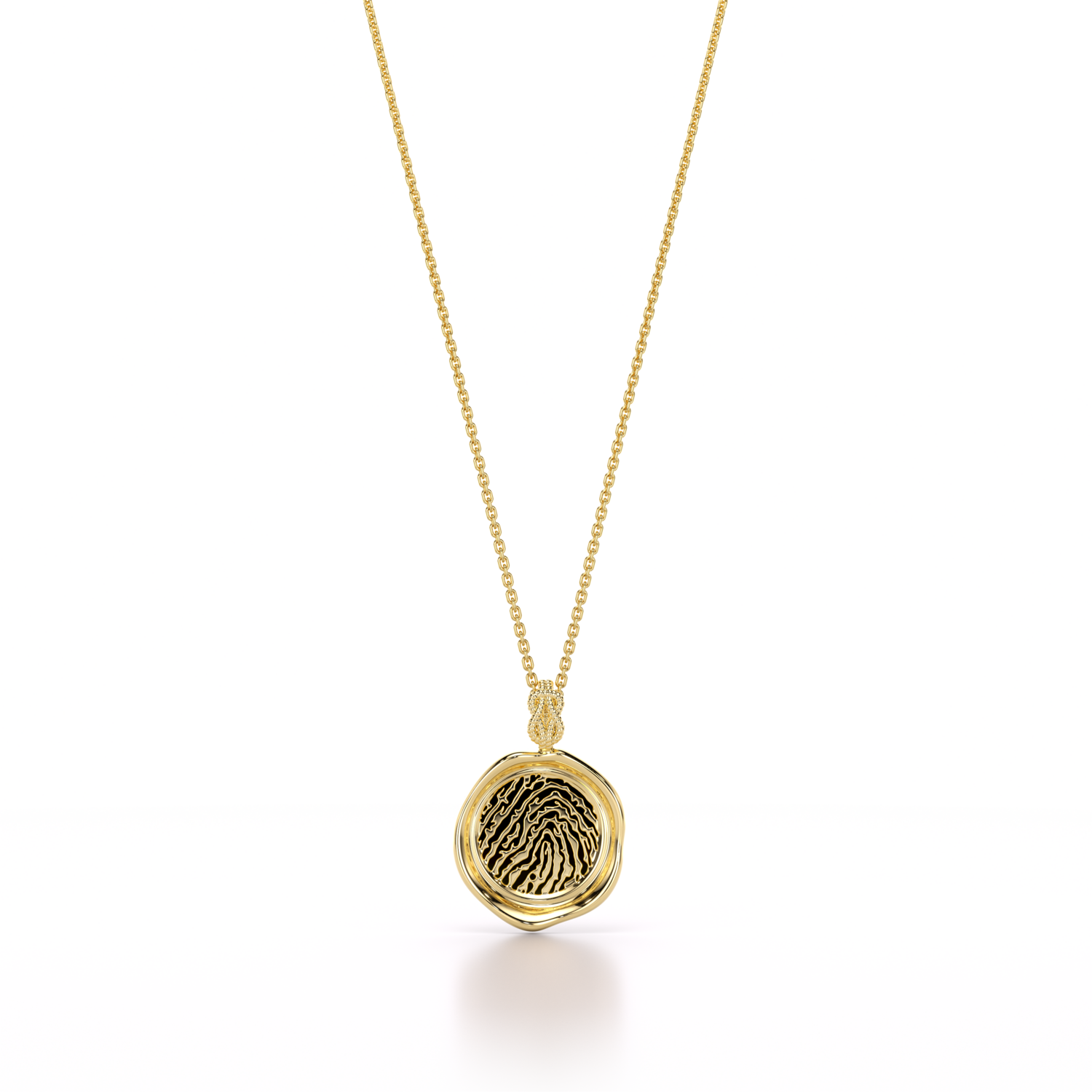 Forever-with-You Medium Round Gold Seal Necklace