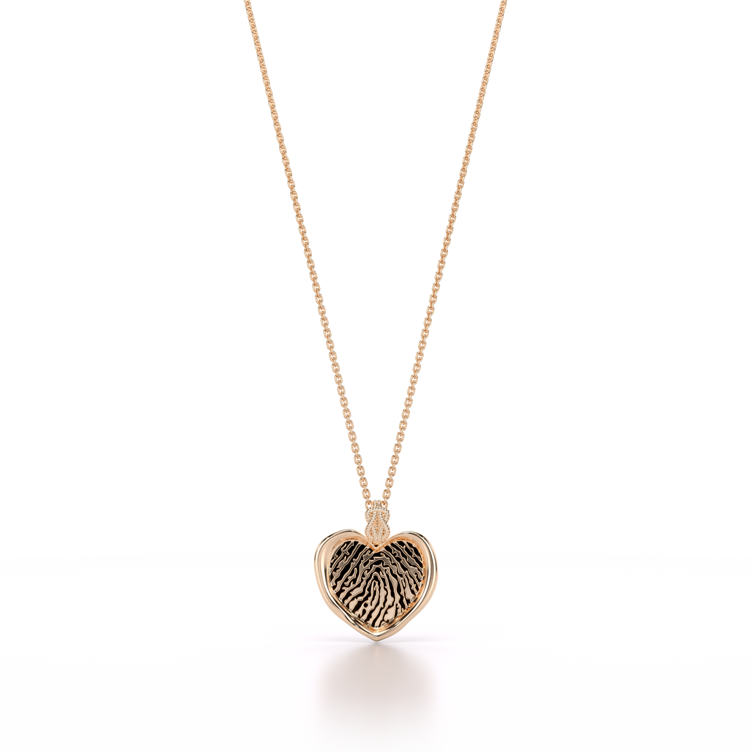 Forever-with-You Petite Rose Heart Gold Seal Necklace