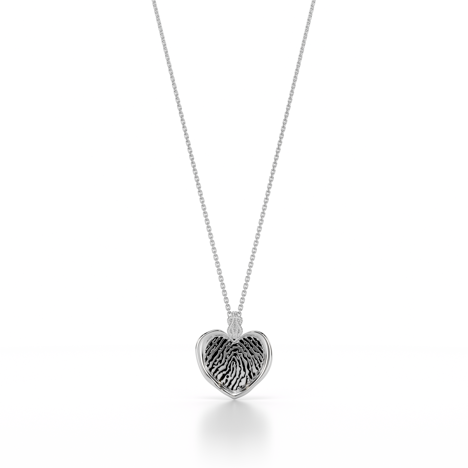 Forever-with-You Large White Heart Gold Seal Necklace