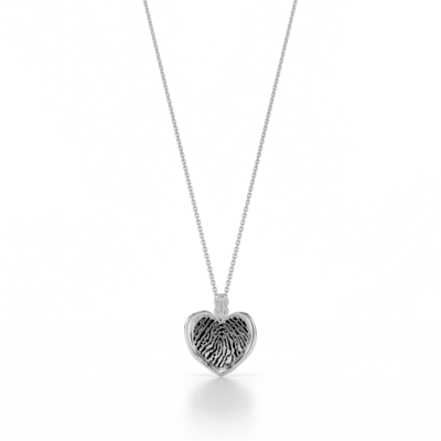 Forever-with-You Large White Heart Gold Seal Necklace
