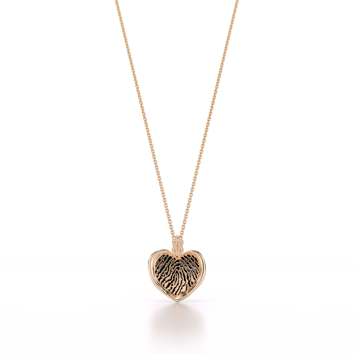 Forever-with-You Large Rose Heart Gold Seal Necklace