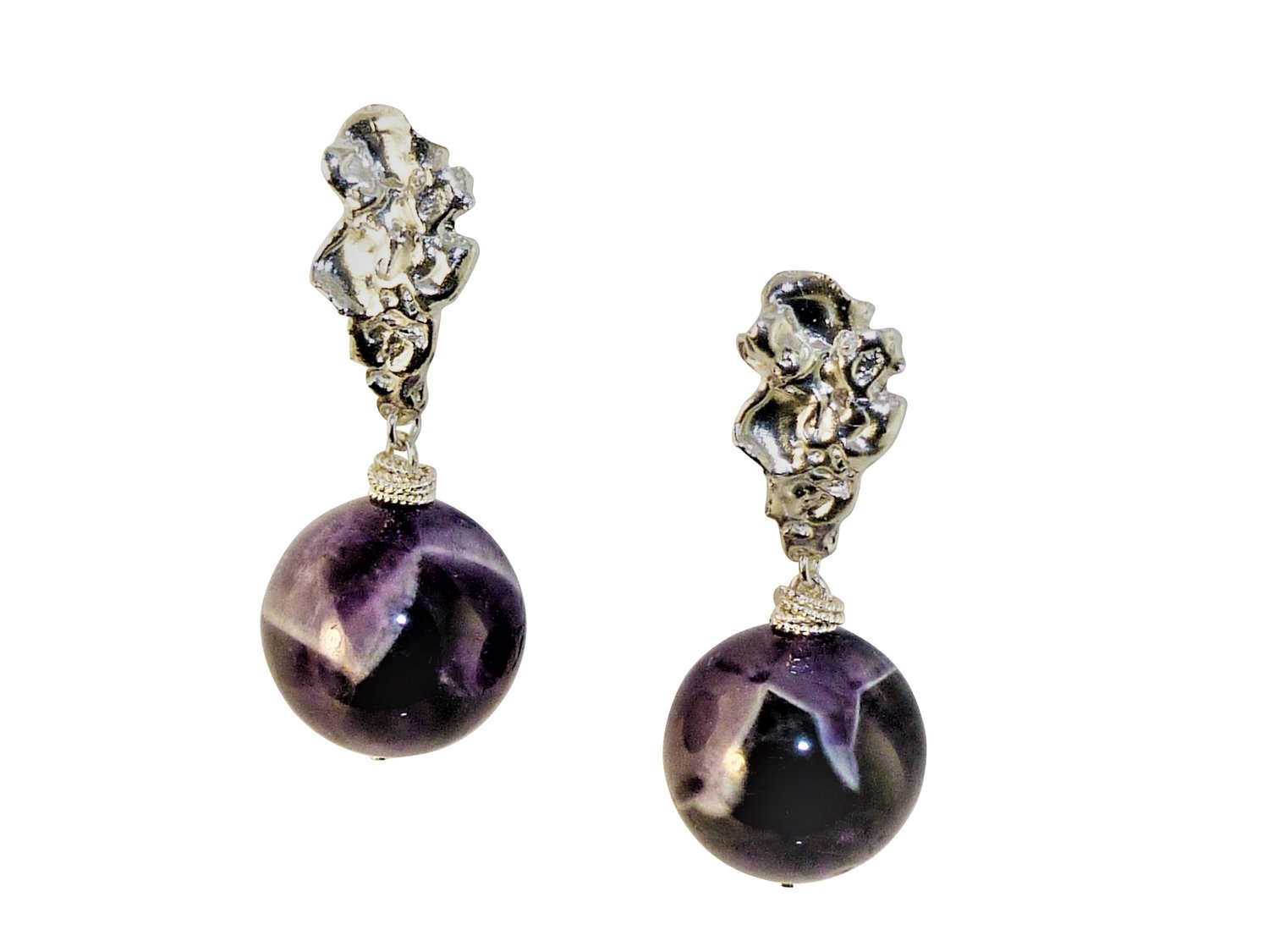 Chevron Amethyst Voodoo Lily Earrings