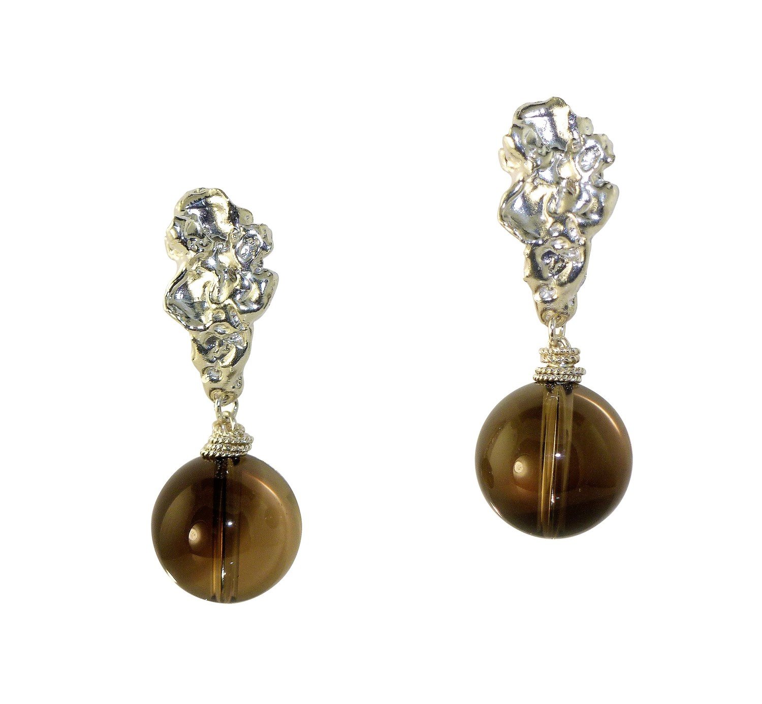 Smoky Quartz Voodoo Lily Earrings