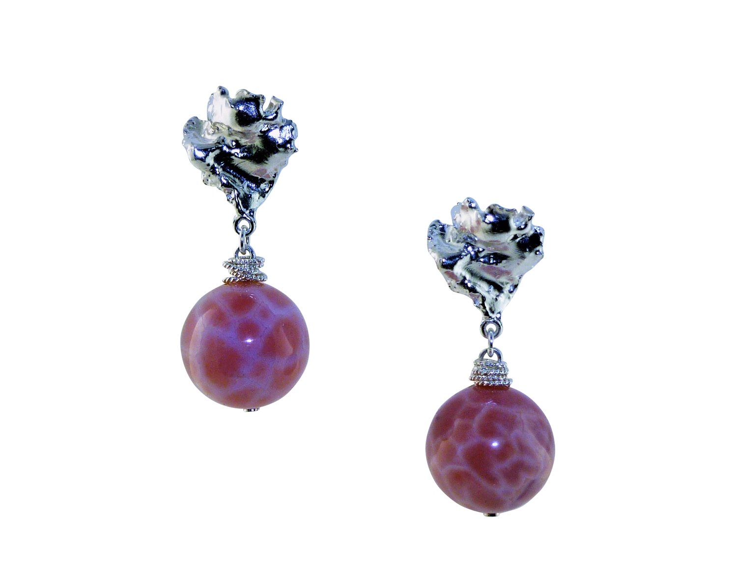 Medium Fire Agate Voodoo Lily Earrings