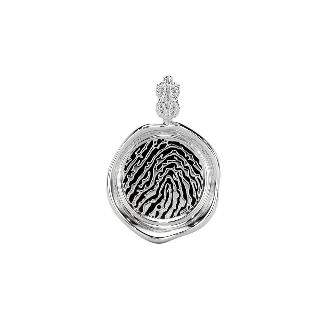 Forever-with-You White Gold Petite Round Gold Seal Pendant