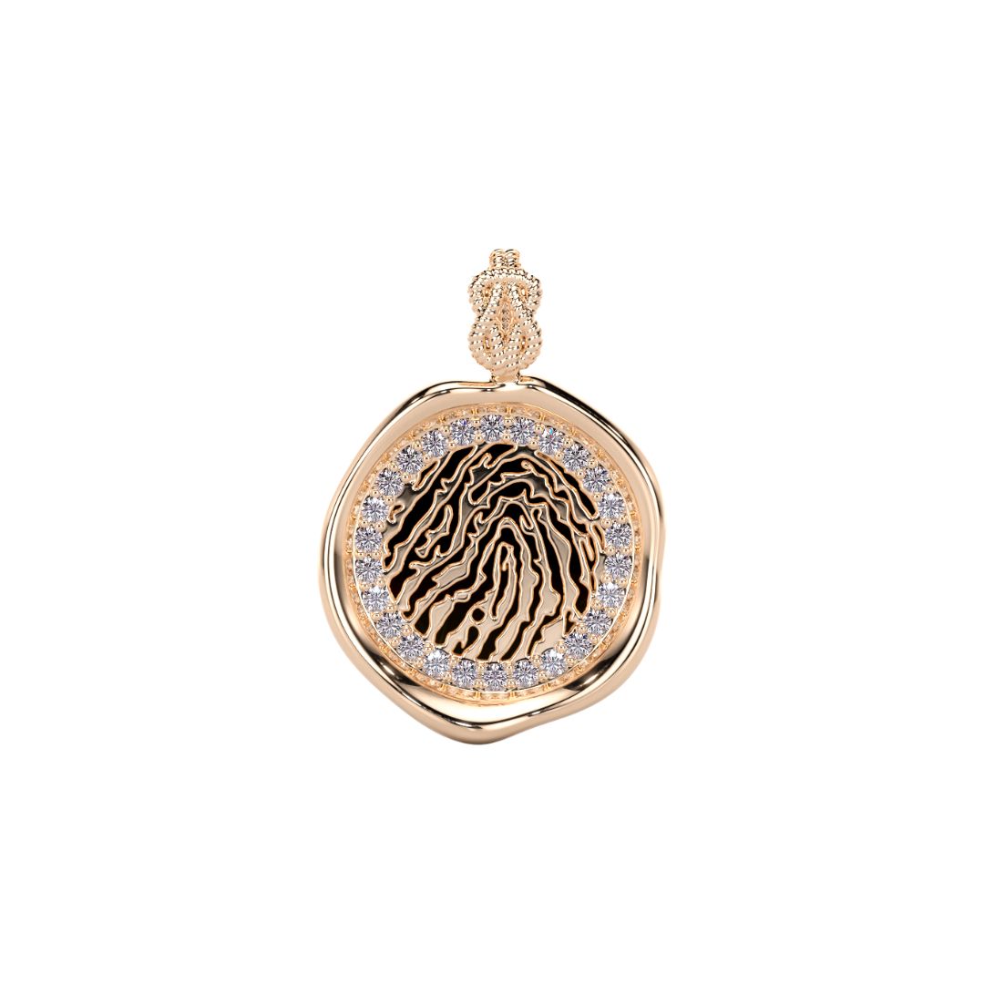 Forever-with-You Petite Rose Gold Diamond Gold Seal Pendant